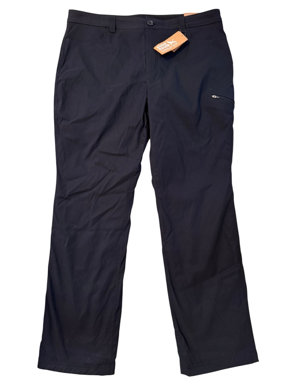 Eddie Bauer WR Rainier Fleece Lined Pants Size 16 NWT Black Cargo Straight Leg